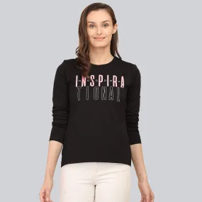 Graphic Printed Full Sleeve T-Shirt - Black